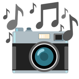 Camera and Musical notes