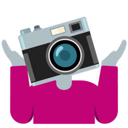 Camera and Person shrugging