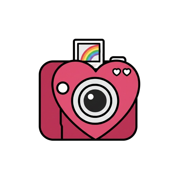 Camera and Pink heart