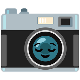 Camera and Relieved face