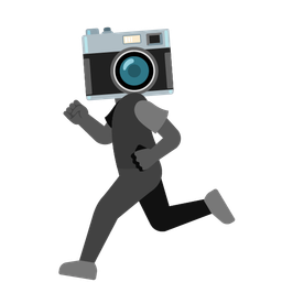 Camera and Running shoe