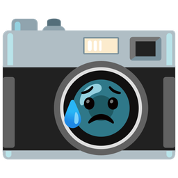 Camera and Sad but relieved face