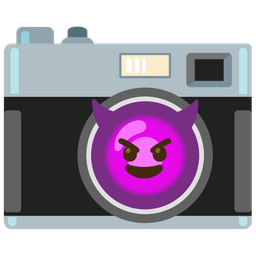 Camera and Smiling face with horns