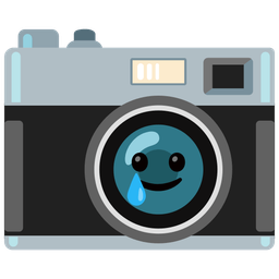 Camera and Smiling face with tear