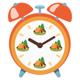 Camping and Alarm clock