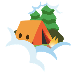 Camping and Face in clouds