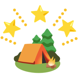 Camping and Glowing star