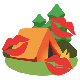 Camping and Kiss mark