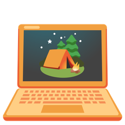 Camping and Laptop
