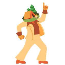 Camping and Mirror ball