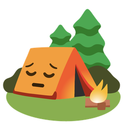 Camping and Pensive face