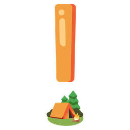 Camping and Red exclamation mark