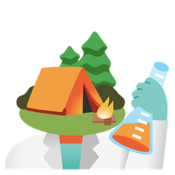 Camping and Test tube