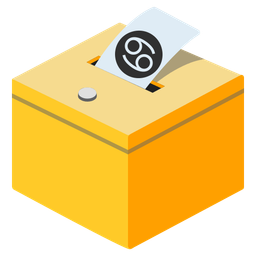 Cancer and ballot box with ballot