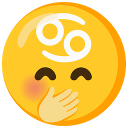 Cancer and face with hand over mouth