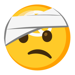 Cancer and face with head-bandage