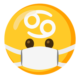 Cancer and face with medical mask