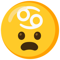 Cancer and frowning face with open mouth