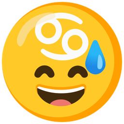 Cancer and Grinning face with sweat