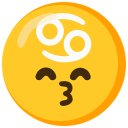 Cancer and Kissing face with smiling eyes