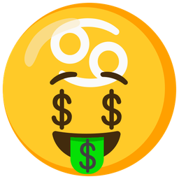 Cancer and Money-mouth face