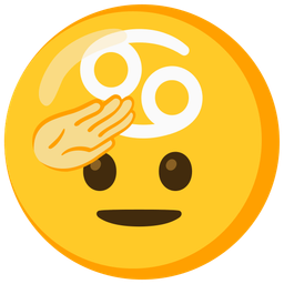 Cancer and saluting face