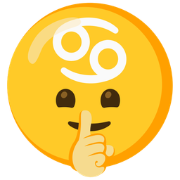 Cancer and shushing face