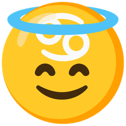 Cancer and Smiling face with halo