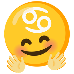 Cancer and Smiling face with open hands