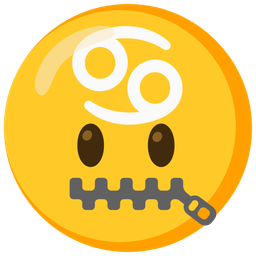 Cancer and zipper-mouth face