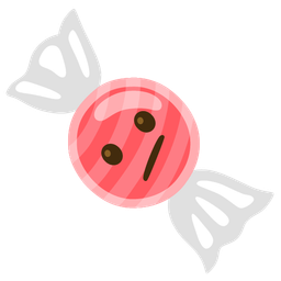 Candy and Face with diagonal mouth