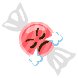 Candy and Face with steam from nose