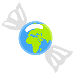 Candy and Globe showing Europe-Africa