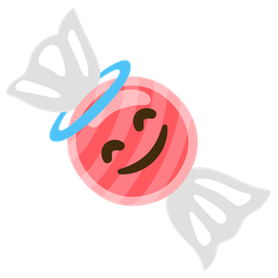 Candy and Smiling face with halo