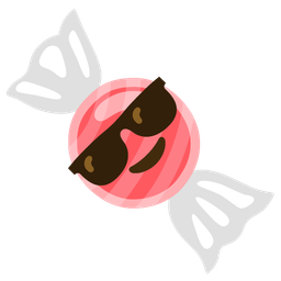 Candy and Smiling face with sunglasses