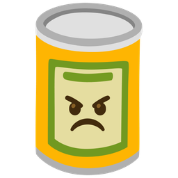 Canned food and Angry face