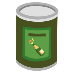 Canned food and Bottle with popping cork