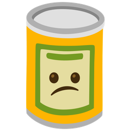 Canned food and Confused face