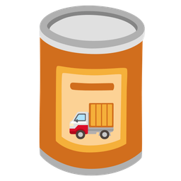 Canned food and Delivery truck