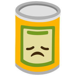 Canned food and Disappointed face