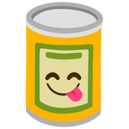 Canned food and Face savoring food