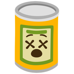 Canned food and Face with crossed-out eyes