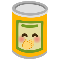 Canned food and Face with hand over mouth