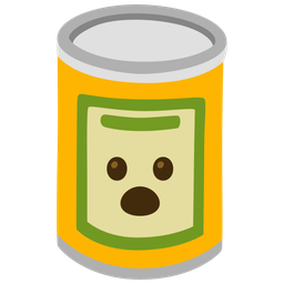 Canned food and Face with open mouth