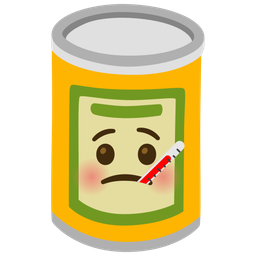 Canned food and Face with thermometer