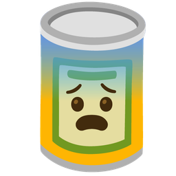Canned food and Fearful face