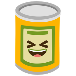 Canned food and Grinning squinting face