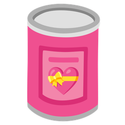 Canned food and Heart with ribbon
