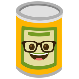 Canned food and Nerd face