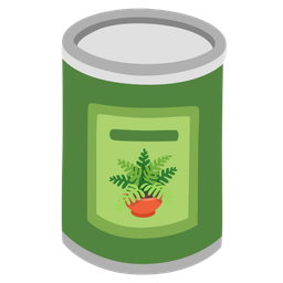Canned food and Potted plant